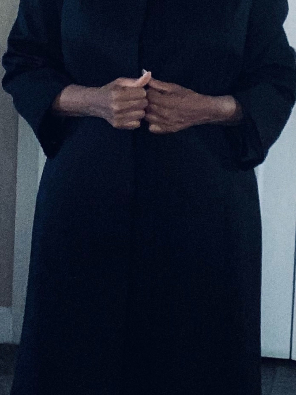 Le Suit Black Women's duster Jacket